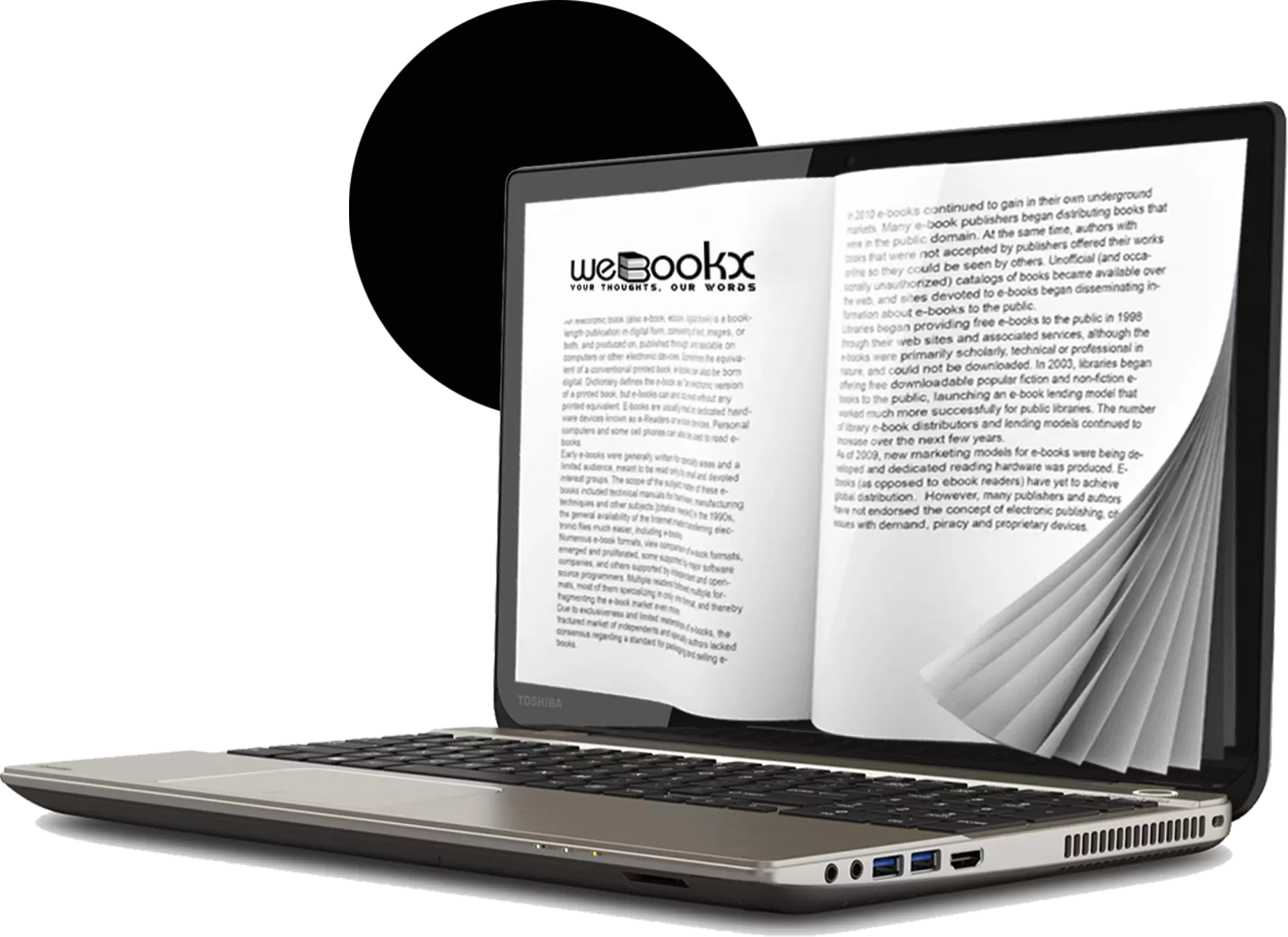 webookx displaying on laptop